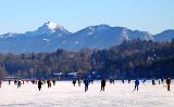 Eislaufen auf dem Staffelsee, Bayern, Murnau